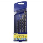 A stock photo of a 7 piece drill bit set from Irwin, in blue packaging