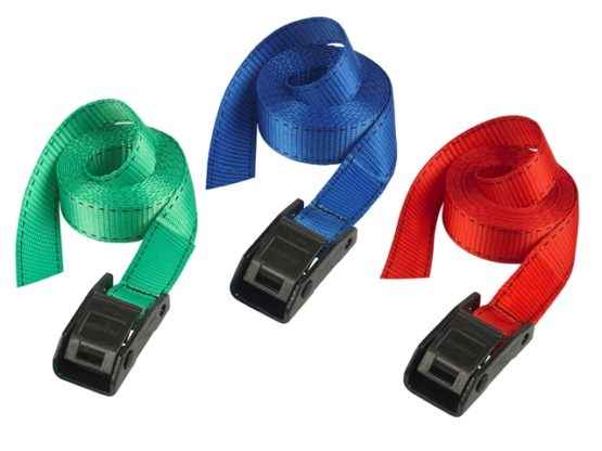 Lashing Straps with Metal Buckle Coloured 5m 150kg 2 Piece