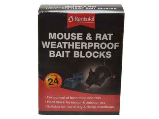 Mouse & Rat Weatherproof Bait Blocks (Pack of 24)