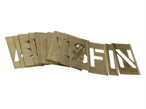 Set of Brass Interlocking Stencils - Letters 2in