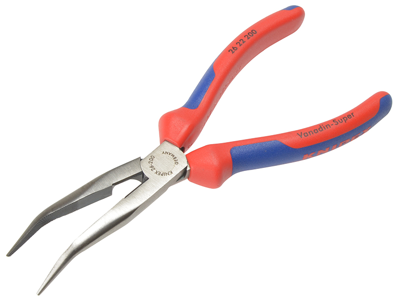 Knipex KPX2626200 Bent Long Nose Side Cutters VDE Certified Grip 200mm 